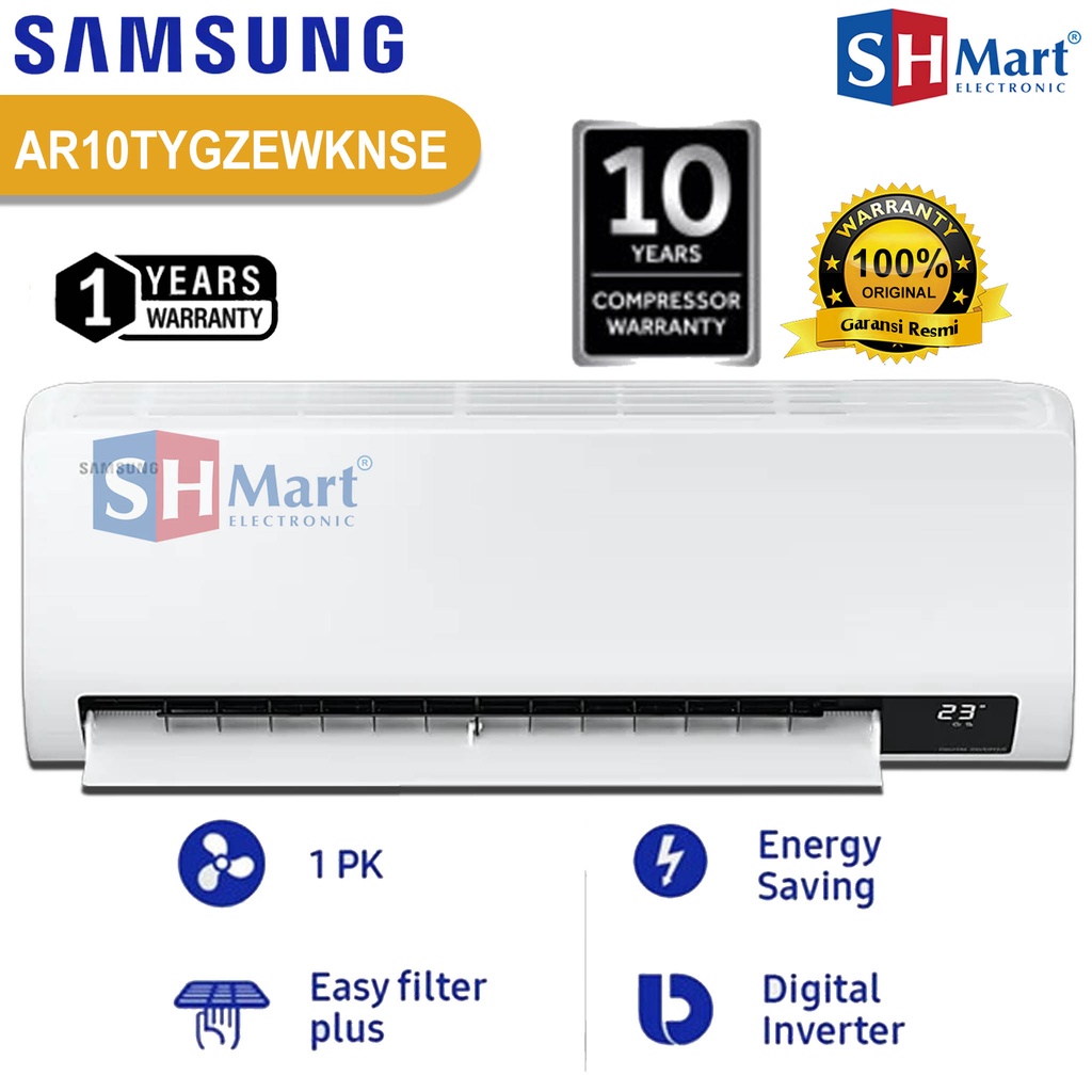 AC SAMSUNG 1 PK INVERTER PREMIUM WALL MOUNT AR10TYGZEWKNSE / AR10TYG GARANSI RESMI (MEDAN)