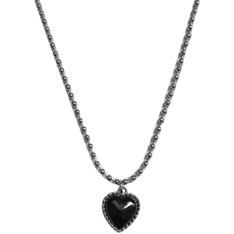 Black Love Necklace Accessories Hip Hop Light Luxury Simple Trend