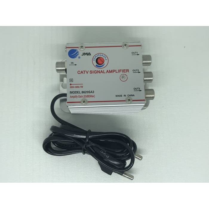 Booster Antena TV / CATV Signal Amplifier 3 Way