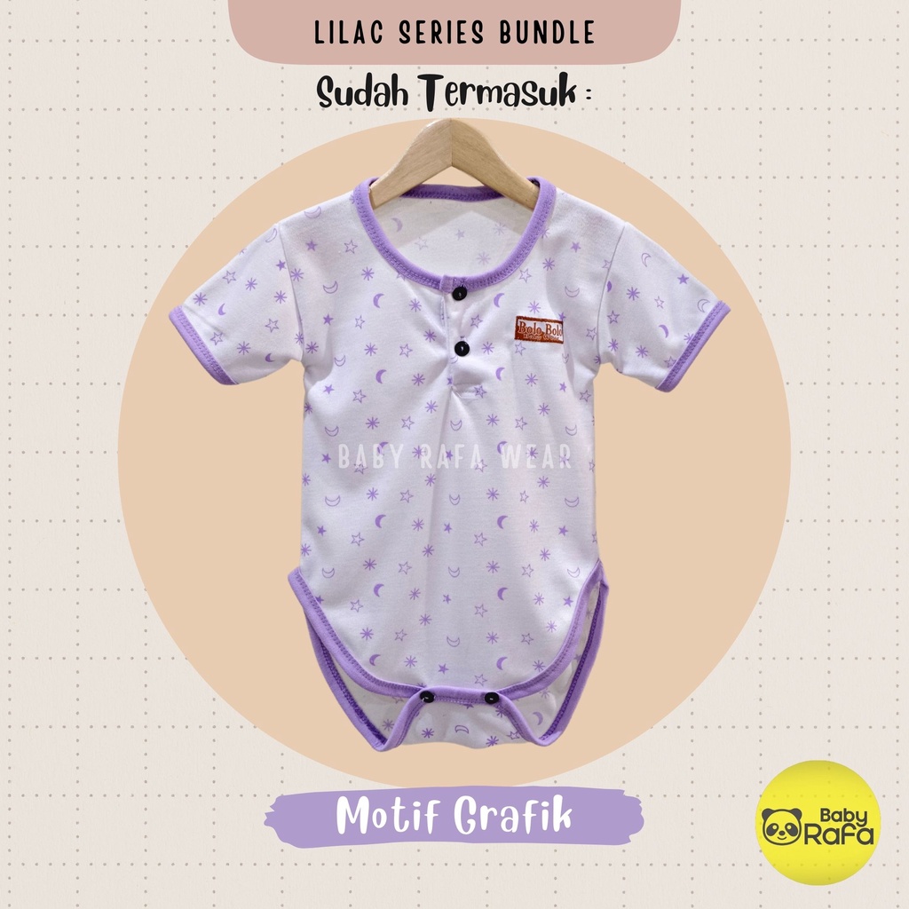 Serian Lilac - 3 pcs Jumper Bayi LILAC SERIES 0 sd 6 Bulan merk SNI Bolo - Bolo / Baju Bayi JUMPER Serian Lilac