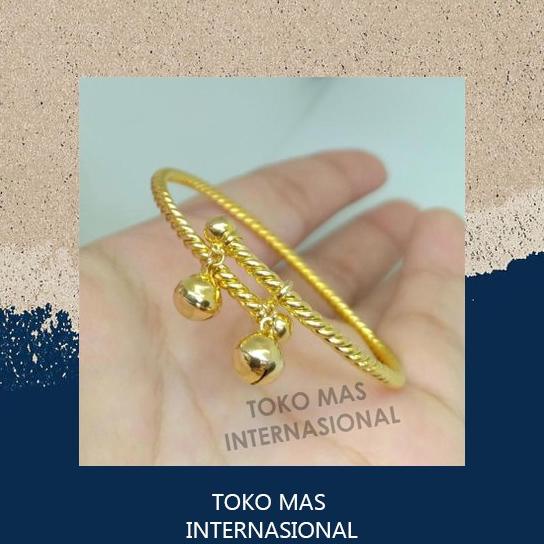 TERBARU GELANG EMAS BAYI TAMBANG DAN BEL 2 GRAM KADAR 70% TERBAIK