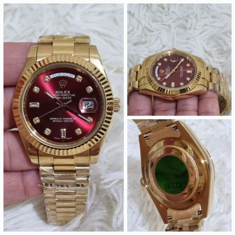 JAM TANGAN PRIA/ROLEX OYSTER DATE JUST AUTOMETIC+KOTA KAYU ROLEX