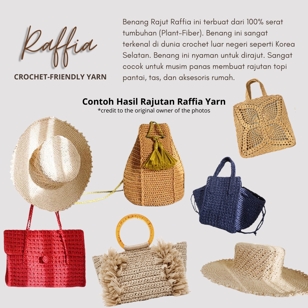 BENANG RAJUT RAFFIA YARN IMPORT / BENANG RAFFIA