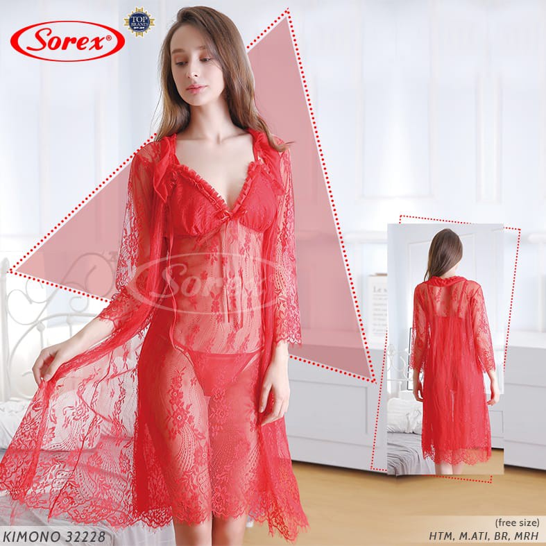 Kimono Sexy SOREX 32228 - Baju Tidur Transparan Model Kimono Sorex