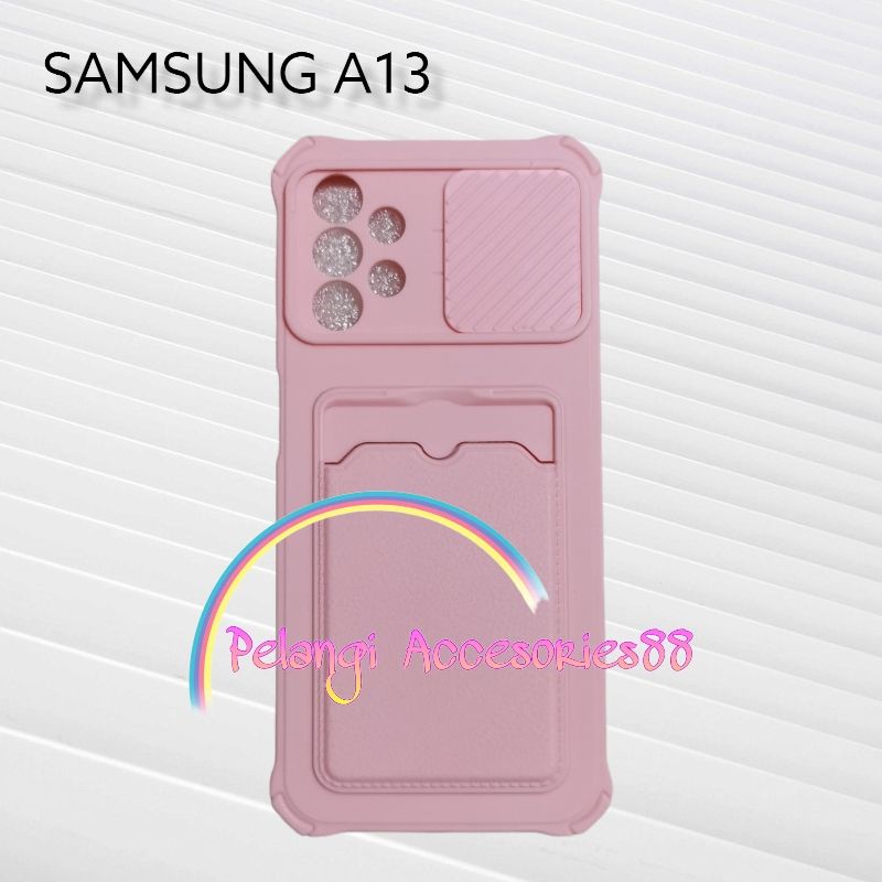 CASE SAMSUNG A13 4G / A13 LTE CASE SOFTCASE SLEDING WARNA WARNI SLOT CARD