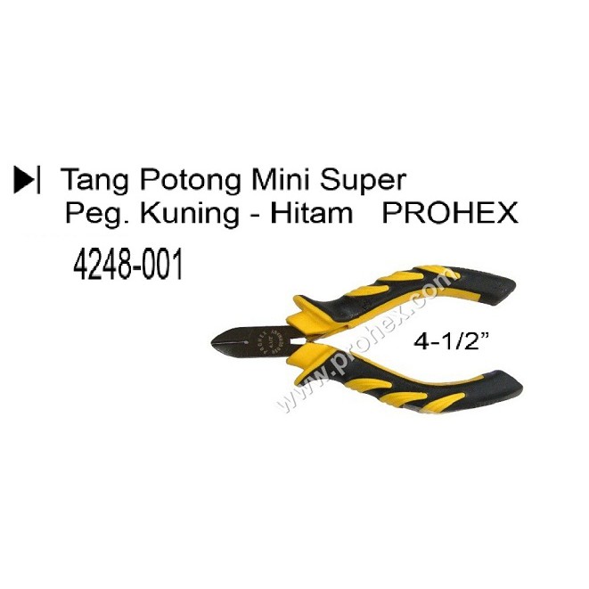 Tang Potong Mini Super Peg. Kuning-Hitam Prohex  4248-001