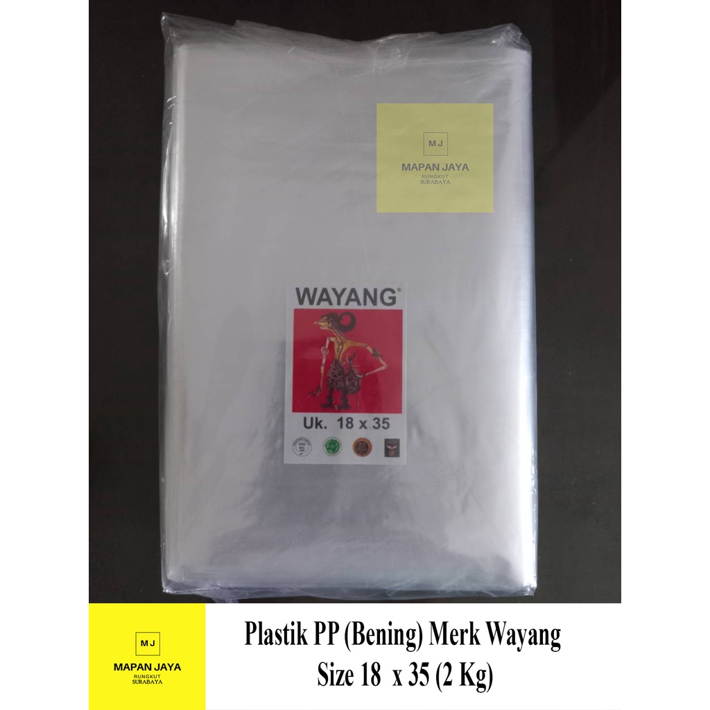 Plastik PP Bening Cap Wayang Uk 18x35 / 25x40