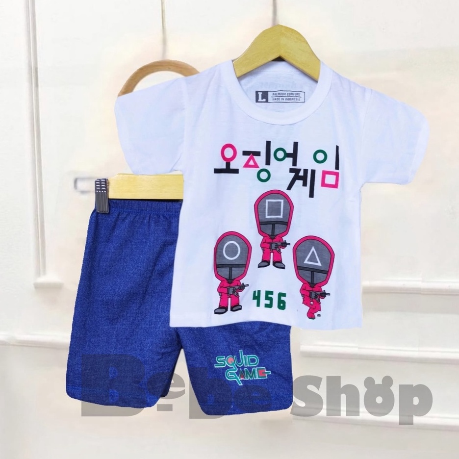 Setelan  Baju ANAK karakter Squid Game 456  MURAH usia 0 Sampai 2 Tahun Size S M  L