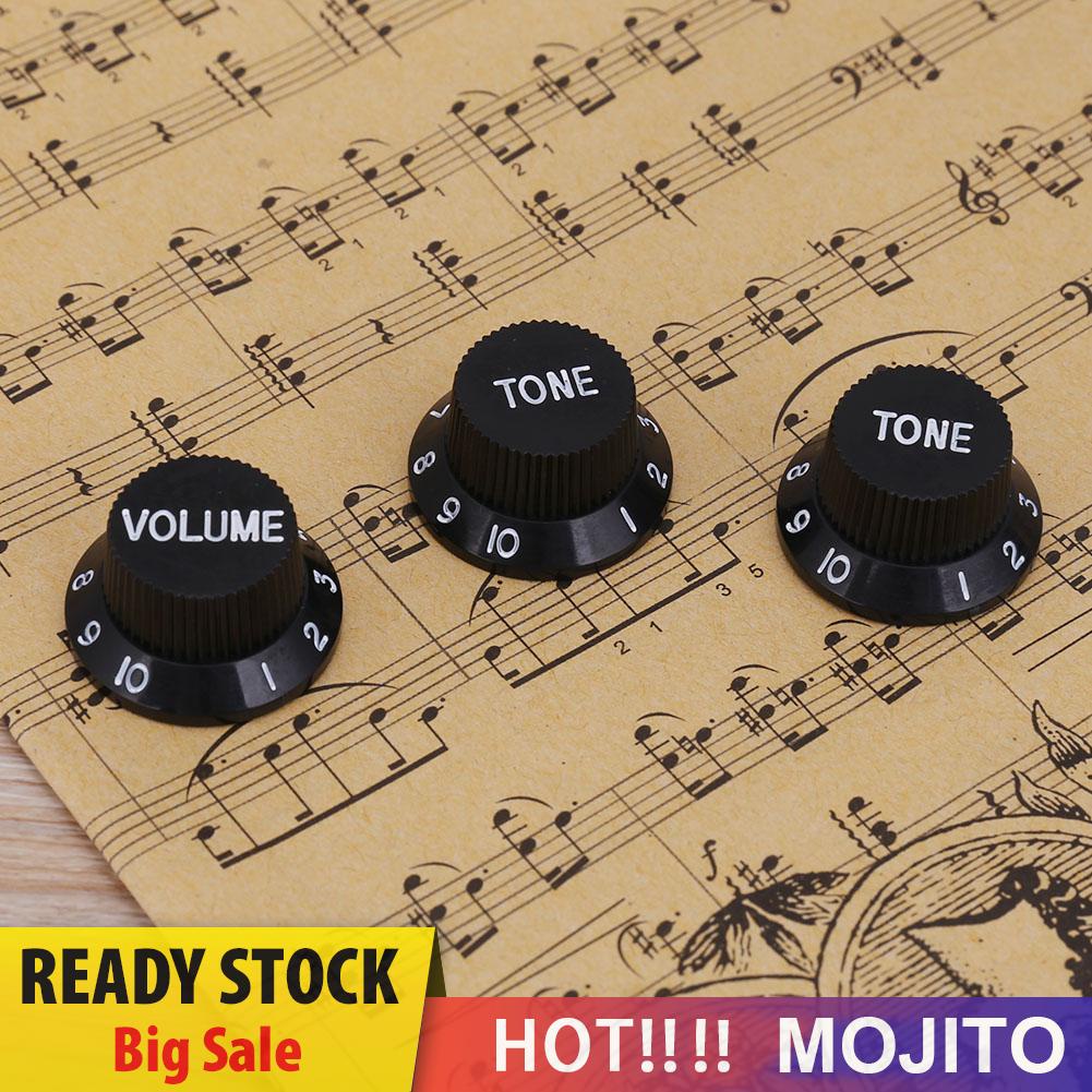 3pcs Knob Potentiometer Volume Bahan Plastik Untuk Gitar Bass Elektrik