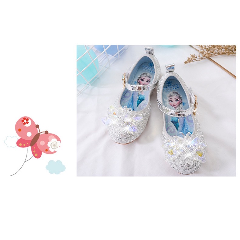 SEPATU ANAK PEREMPUAN KRISTAL ELSA FROZEN SEPATU FLAT SHOES ANAK PANSUS BLINK GLITTER PH 7078-1