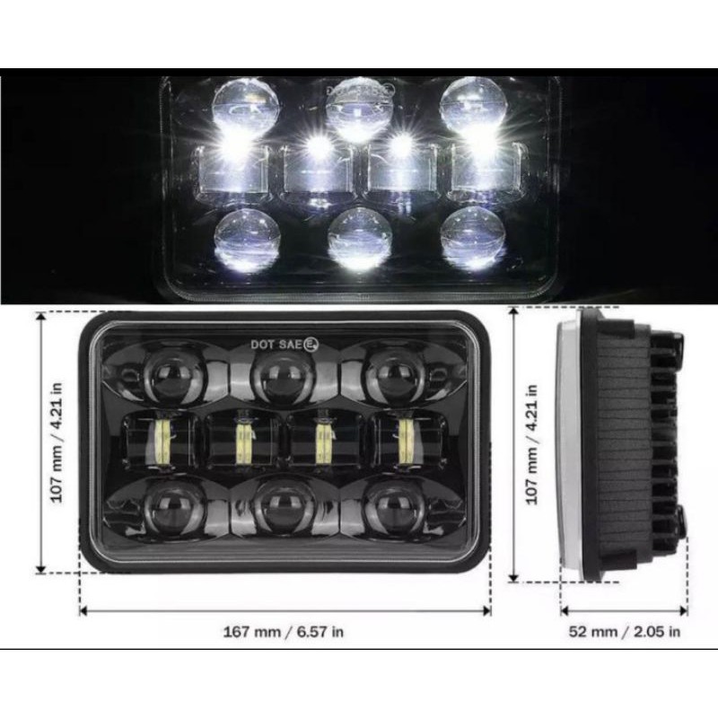 Lampu Daymaker Kotak 6,57 In 10 Led Mata Universal