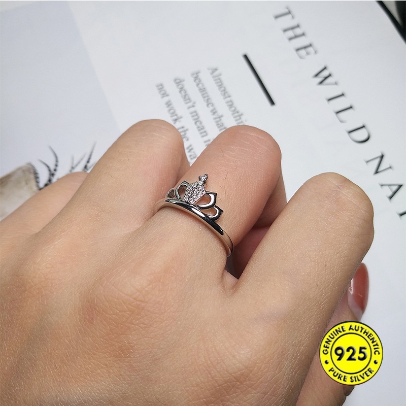 Cincin Sterling Silver 925 Model Terbuka Adjustable Untuk Wanita