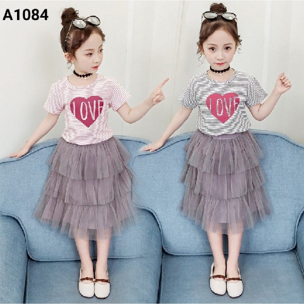 SET ROK ANAK IMPORT GARIS LOVE A1084