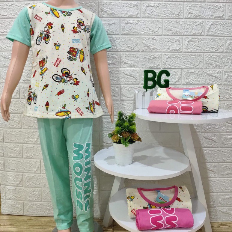 KLIK369 - USIA 3 - 8 TAHUN PAKAIAN MURAH SETELAN PANJANG CP ANAK PEREMPUAN MOTIF MINNIE MOUSE