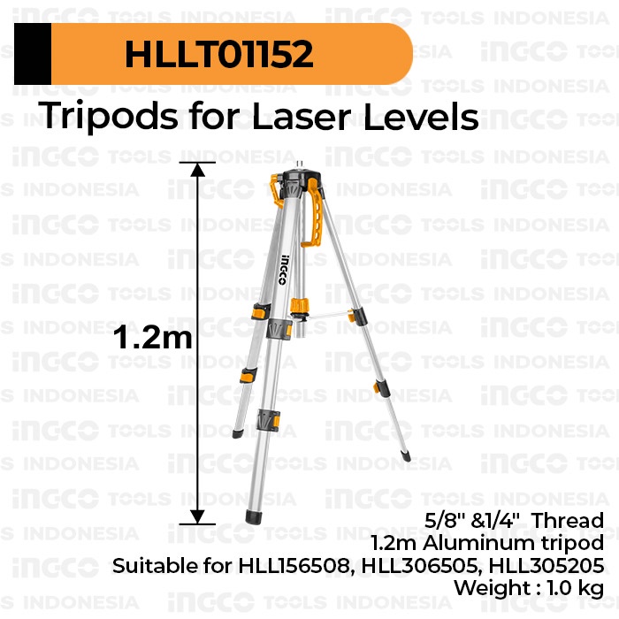 Tripod Laser Level (1.2 m) INGCO HLLT01152 - Cross Auto Line Leveler Waterpas Waterpass