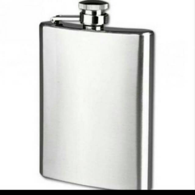 Botol minuman stainless steel hip flask bentuk kotak 8oz