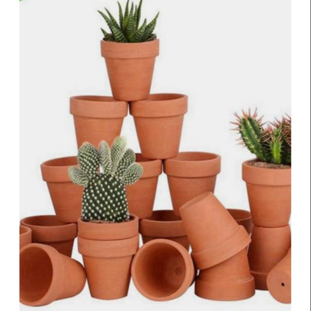 POT GERABAH TANAH LIAT /POT KAKTUS / POT TERACOTA/ CLAY POT (free buble wrap/packing ekstra)