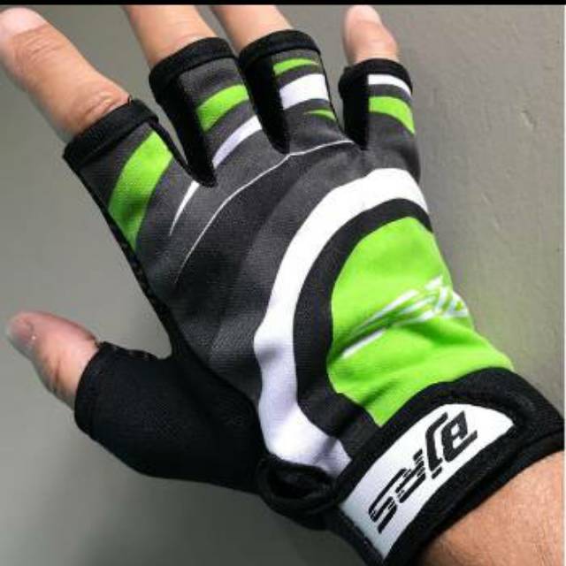 Glove gowes anti selip ruber press arung tangan half motor riding gym fitness dll bjrs non kulit