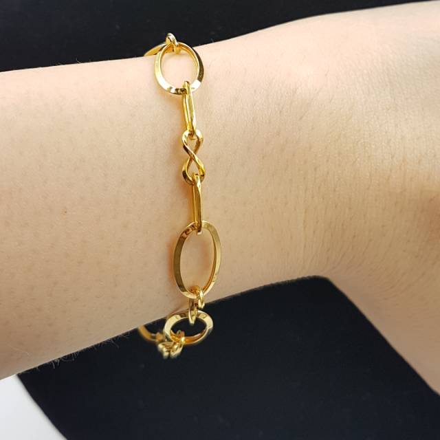  Gelang  emas  asli kadar 700 model  mocca infinity terbaru 