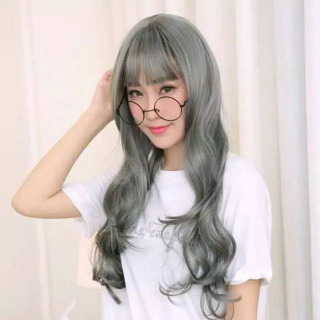 Wig grey abu abu premium panjang