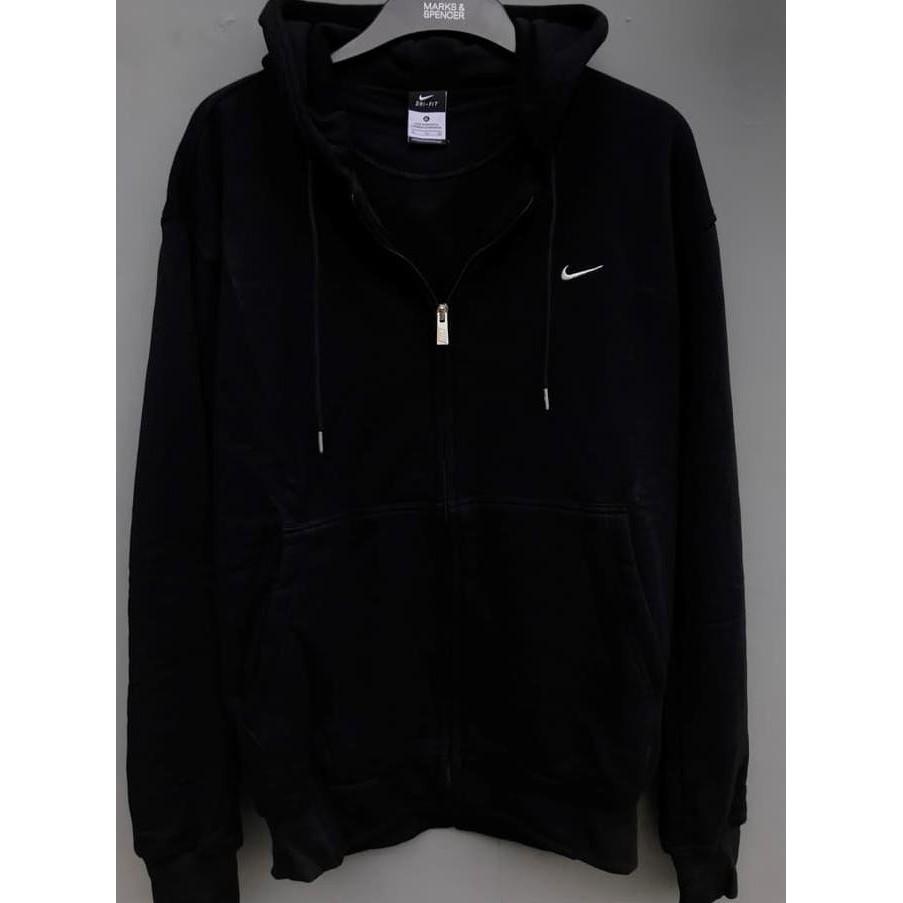 Barang Berkualitas jaket jacket nike sweater hoodie basic classic zipper original - black - Hitam