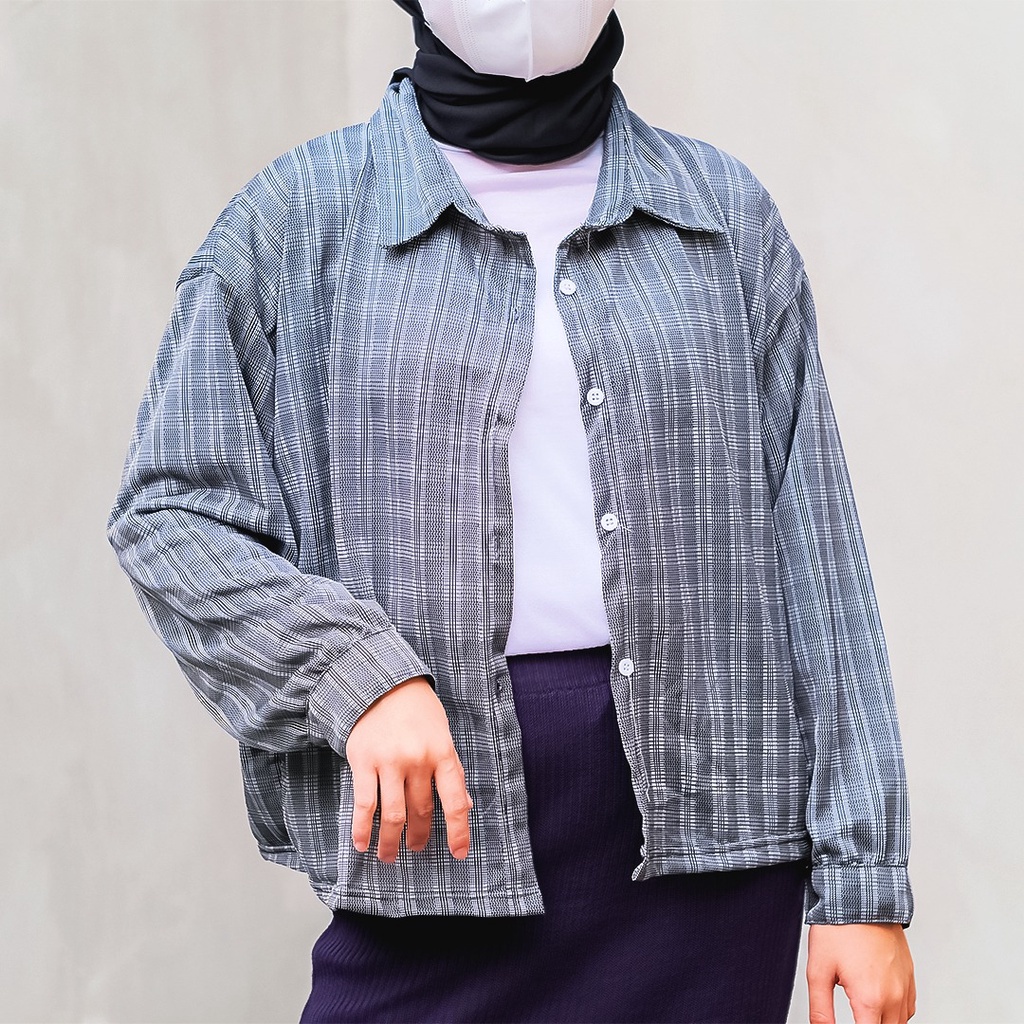 Hadeed Oversize /  Kemeja Wanita Oversize Kotak Tartan