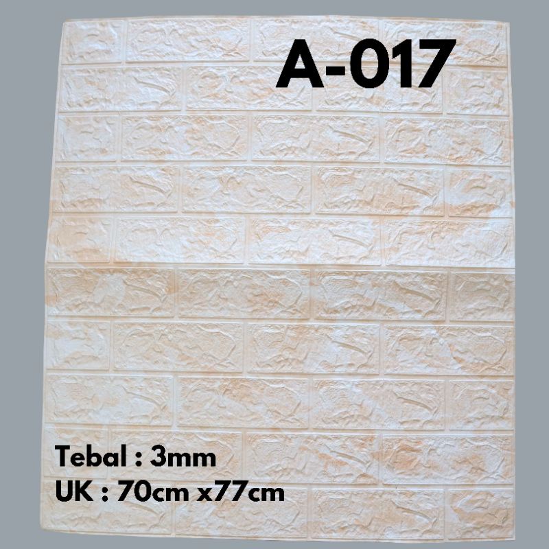 WALLPAPER FOAM 3D TIMBUL BATA ALAM / BATU BATA MERAH MARMER TINGGAL TEMPEL HIASAN PEREKAT DINDING-A-017