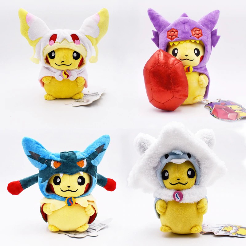 4 Styles 20-22cm Pikachu Cosplay Lucario  Sableye Altaria Audino Tabu Nai Stuffed Plush Toys Doll