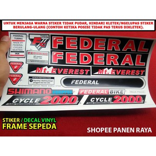 Sale Stiker  Sepeda  Federal  Bagus Shopee Indonesia