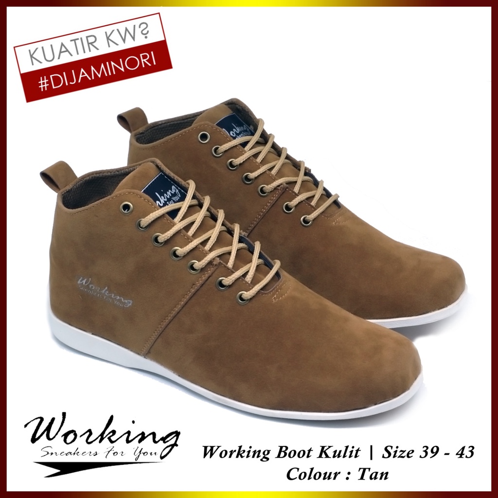 SEPATU PRIA WORKING BOOT KULIT SEPATU CASUAL SEPATU KERJA SEPATU KULIAH SEPATU BOOT
