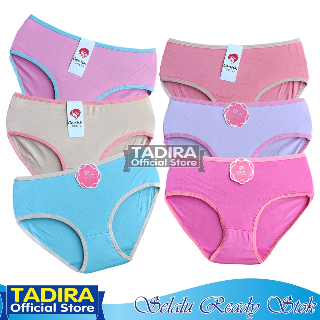 3 Pcs CD Remaja Anak Perempuan Murah Motif Polos Bahan Soft SD SMP Multiwarna TADIRA