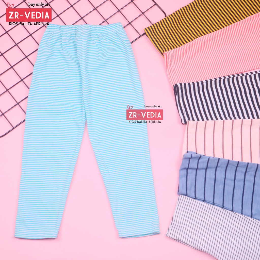 Legging Salur uk 1-15 Tahun TK SD / Stripe Anak Celana Panjang Lejing Laging Bahan Kaos Anak Perempuan Pants