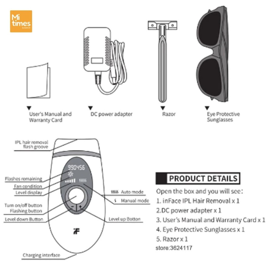 Inface IPL Laser Hair Remover Penghilang Rambut dan Bulu