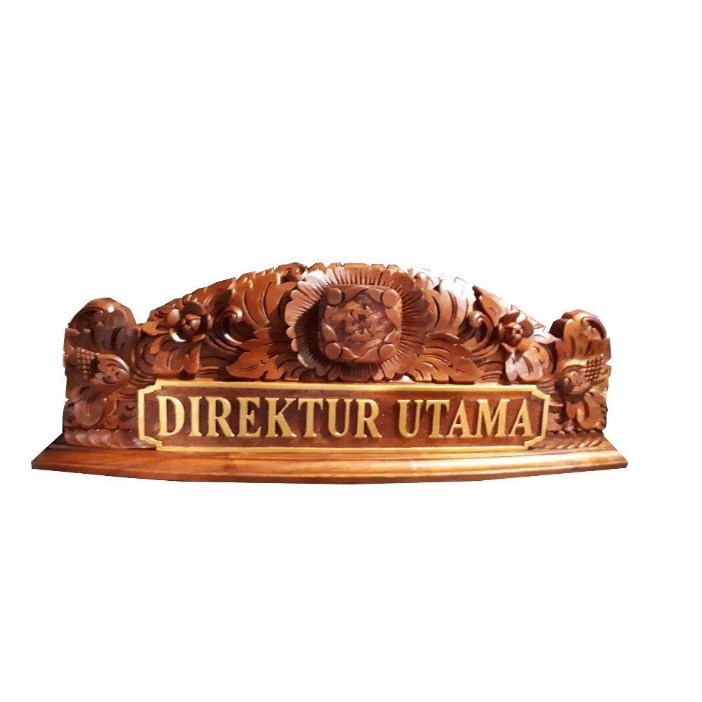 

Papan Nama Ukir Logo Polos Tambah Dudukan