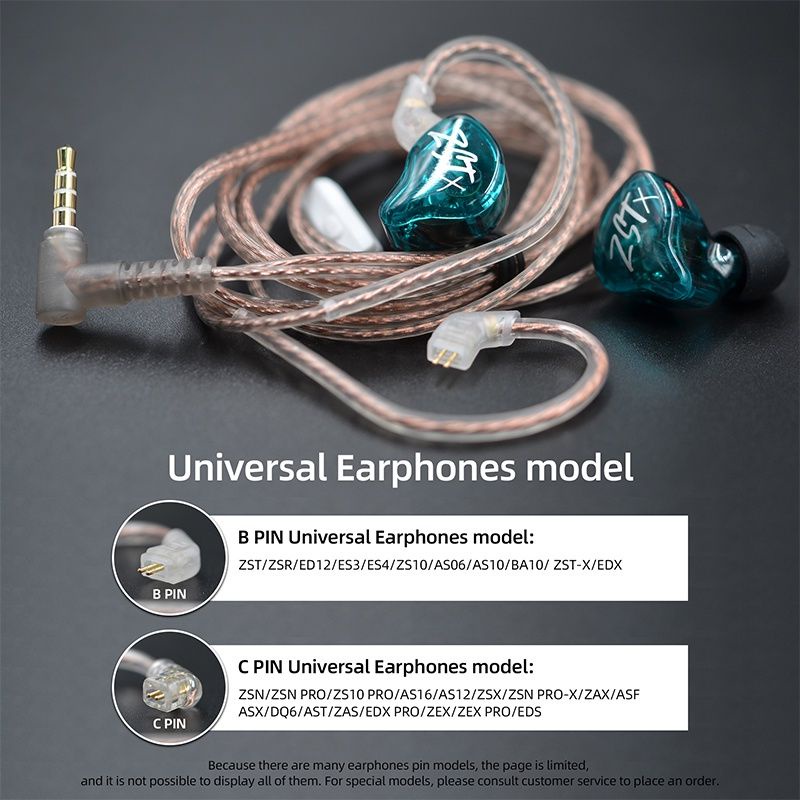 [TERMURAH] KABEL KZ 5N COPPER (MIC) 2 Pin Type C (QDC) Jack 3.5mm For KZ EDX PRO ULTRA ZSN TRN CCA CRA Cable Pengganti-1