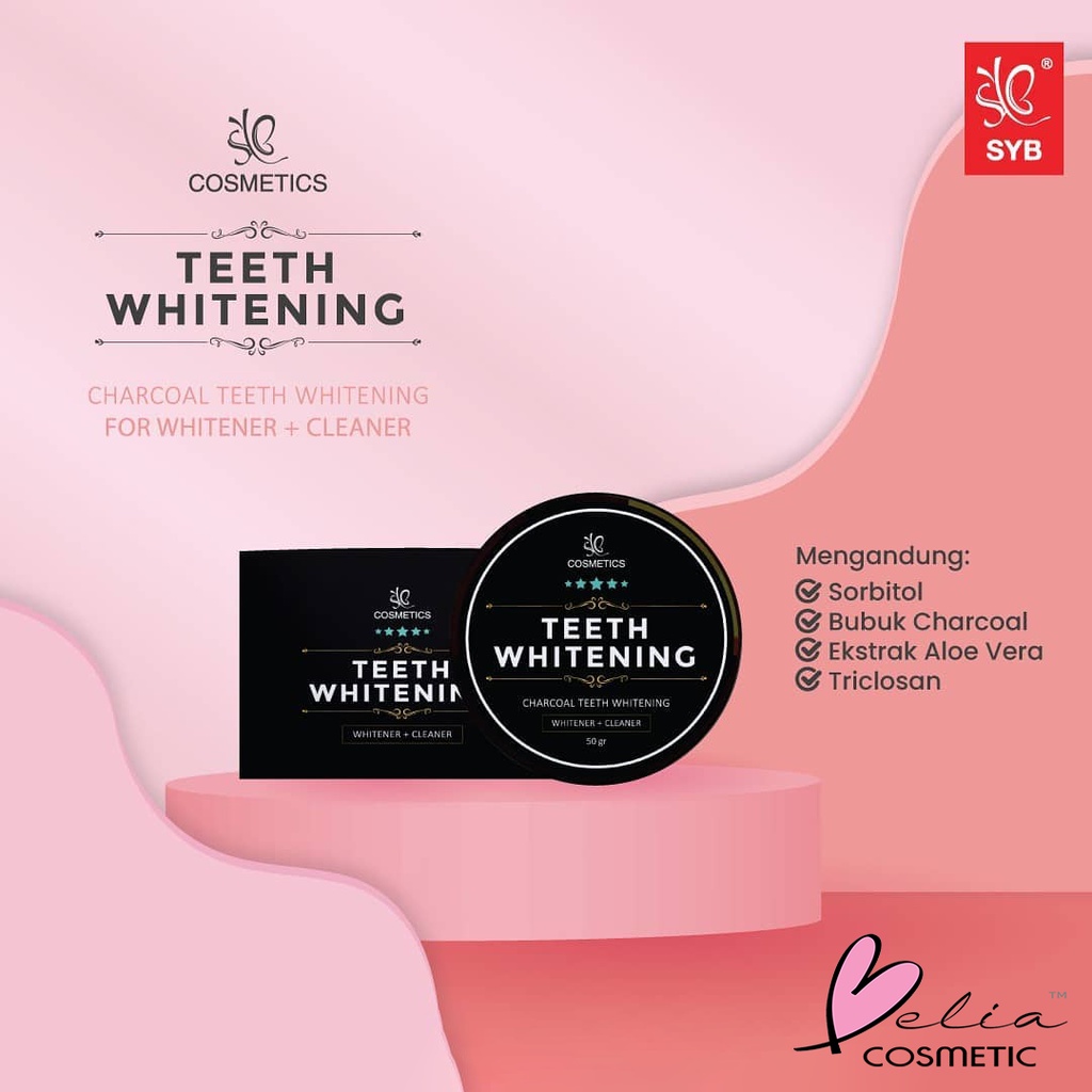 ❤ BELIA ❤ SYB FORTE Teeth Whitening 50g | Pemutih Gigi | Charcoal | Pembersih Gigi | BPOM