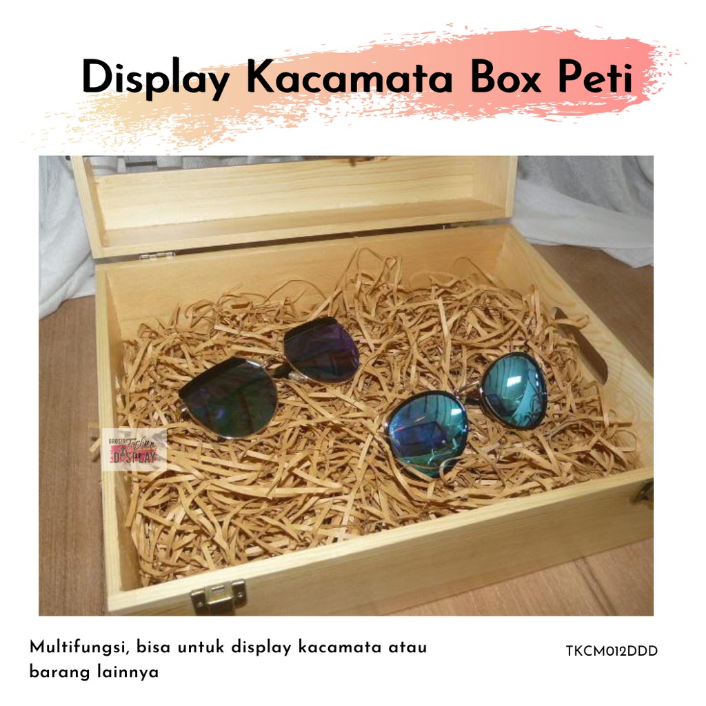 Display Kacamata Box Kotak Peti Premium Kayu Stand Kacamata Branded Pria dan Wanita Murah (BH)