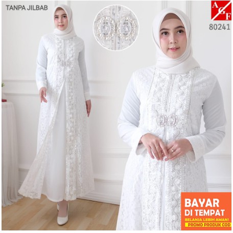 LUPI DRESS JUMBO SIZE - GAMIS JUMBO SAMPAI LD 140 Gamis Putih Wanita Gamis Brukat Baju Muslim Wanita