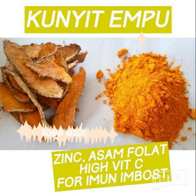

Kunyit empu bubuk tanpa pengawet, aman dan alami