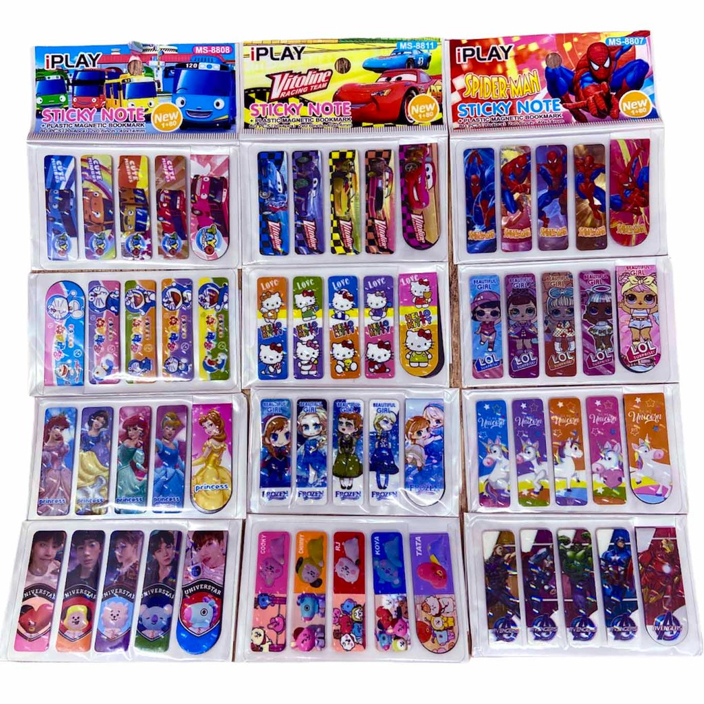 

JR - PEMBATAS BUKU SET PLASTIK+MAGNET FREE / STICKY NOTE / PENANDA BUKU / BOOKMARK / POS IT / INDEX MARK