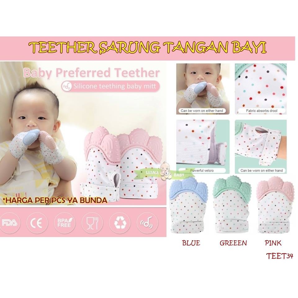 TEET34 TEETHER SARUNG TANGAN BAYI / BABY TEETHER GLOVES