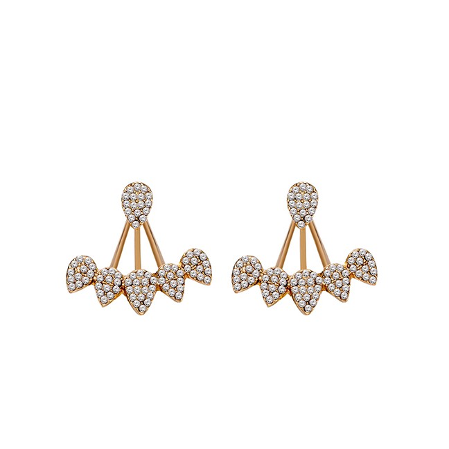 LRC Anting Tusuk Fashion Water Droplets Alloy Geometry Water Droplets Full Of Split Ear Studs F59988