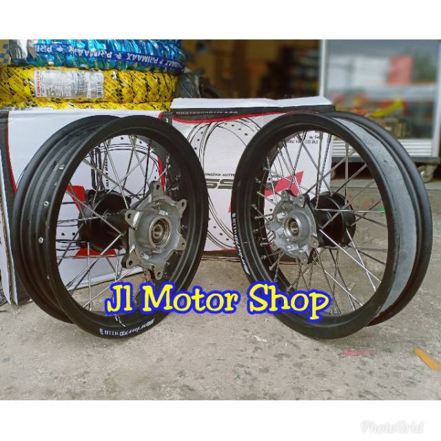 Paket Komplit Velg Supermoto Super Moto Ring 14 Honda CRF150 Plus Klx D-Tracker Ban KLX 150 CRF