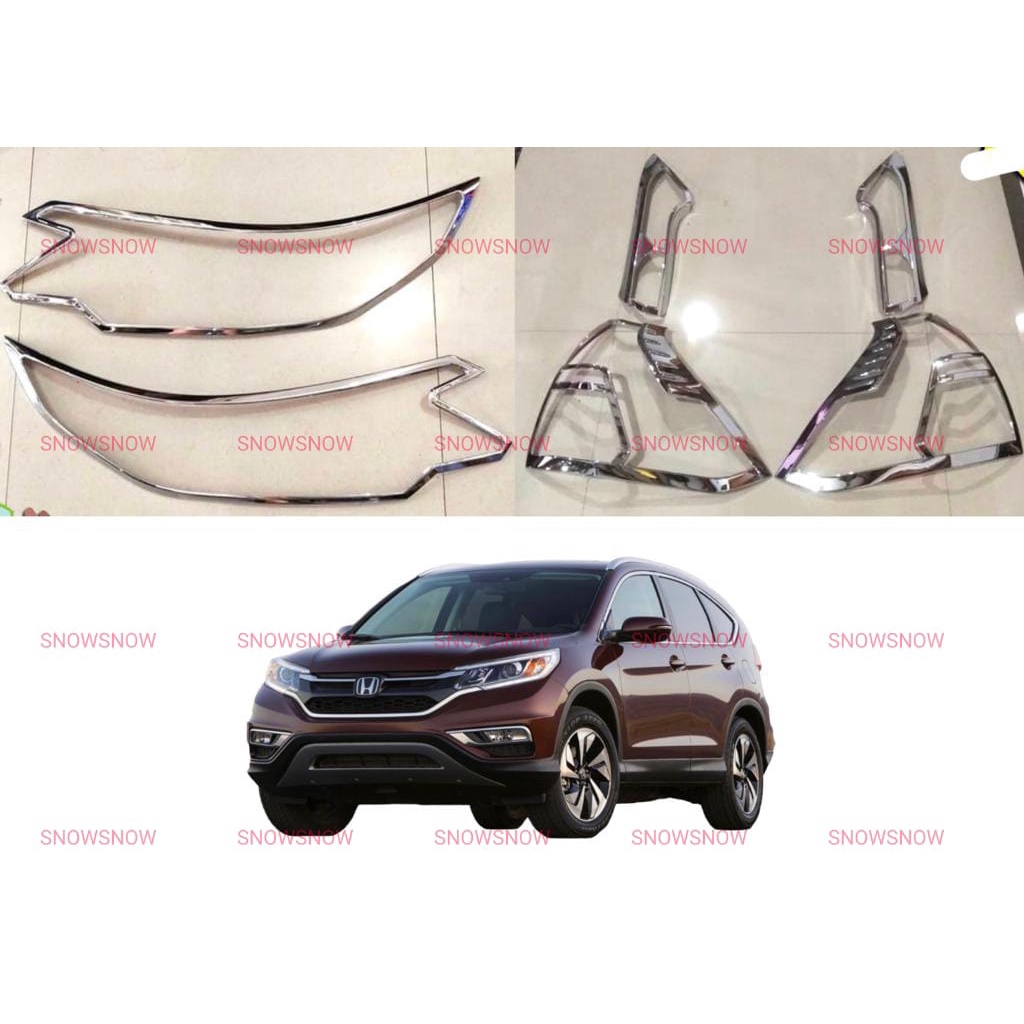 Paket Garnish Lampu Depan Belakang Grand All New CRV 2015 2016 Hitam Chrome