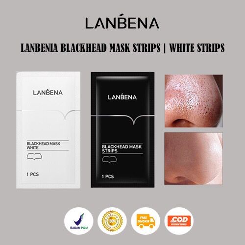 LANBENA BLACKHEAD MASK STRIPS, WHITE DEEP CLEANSING REMOVER &amp; Masker Komedo Bamboo Charcoal Blackhead Pembersih Komedo