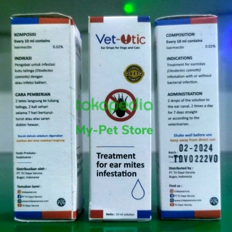 obat kutu telinga Vet-Otic kucing anjing / obat earmites kucing anjing