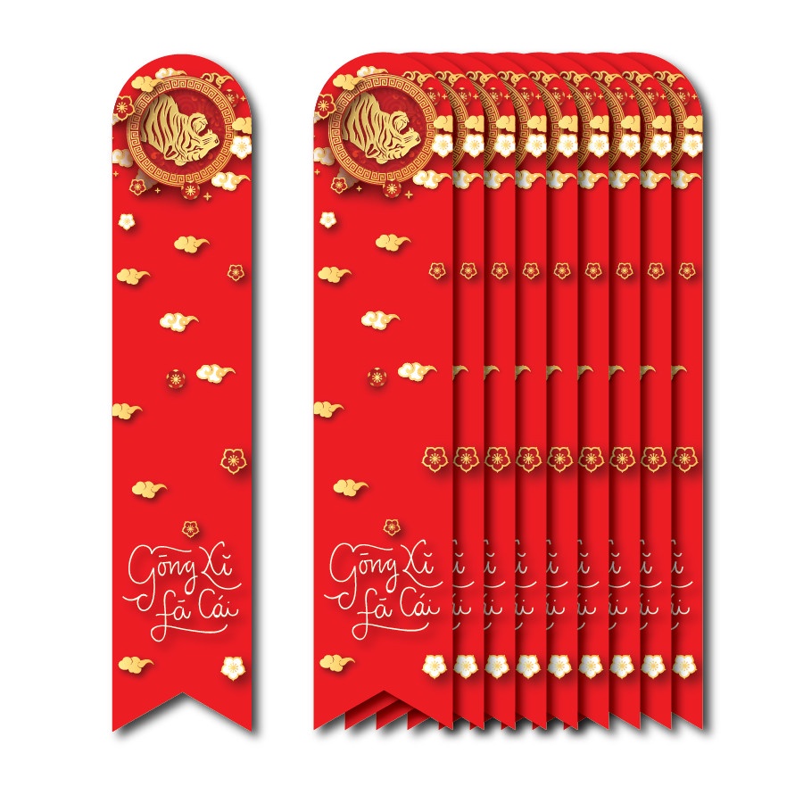 

(30 Pcs) Seal Sticker Gong Xi Fa Cai Stiker CNY Hiasan Hampers Imlek Sincia 4x19.5 cm