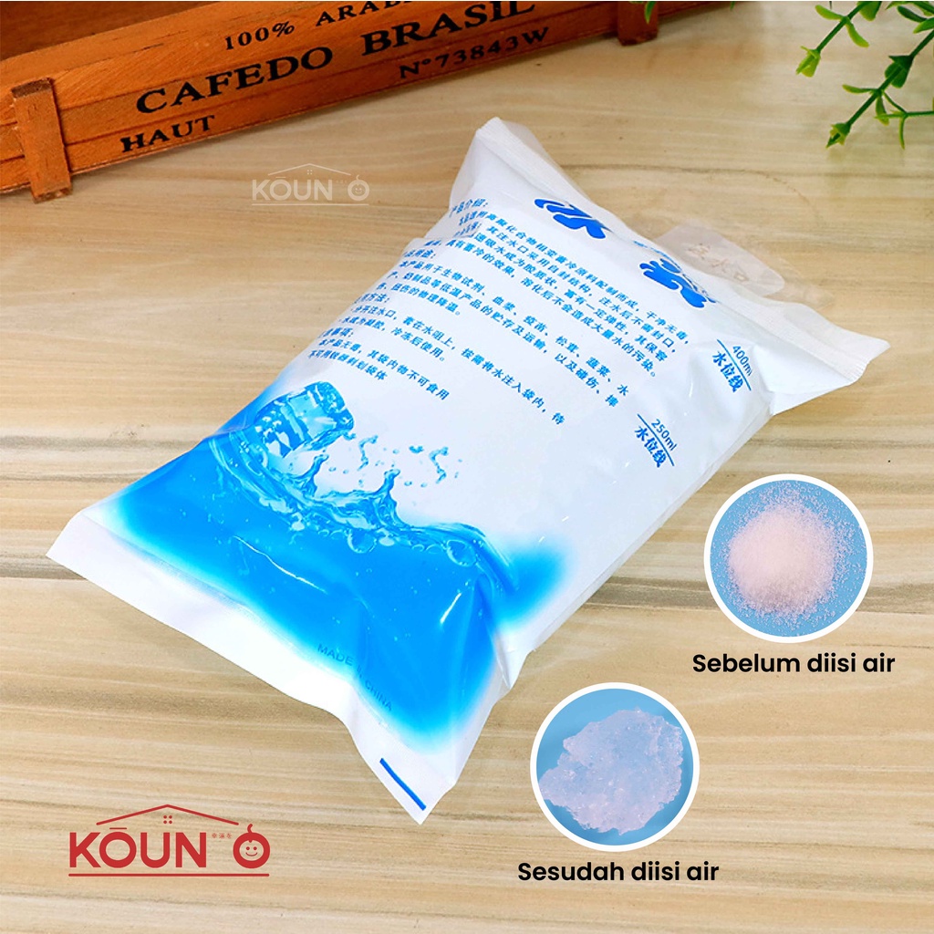 Ice Gel Pack Gabag 200 dan 400 ML Blue Cool Jelly Cooler Bag Kantong Air Es Pendingin Lunch Bag Tas ASI Ice Pack Air Cooler Ice Gell 200 dan 400 ML