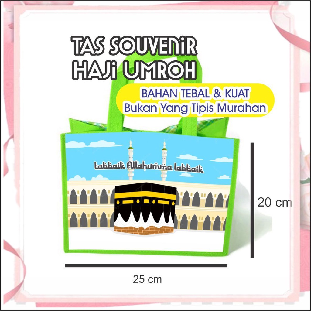 

Gift Tas Souvenir Haji Umroh Custom Nama Goodie Bag Oleh Oleh Haji Umroh Pakai Nama Tas Haji Umroh Labbaik doa mabrur SOUVENIR MANASIK HAJI AENBAG