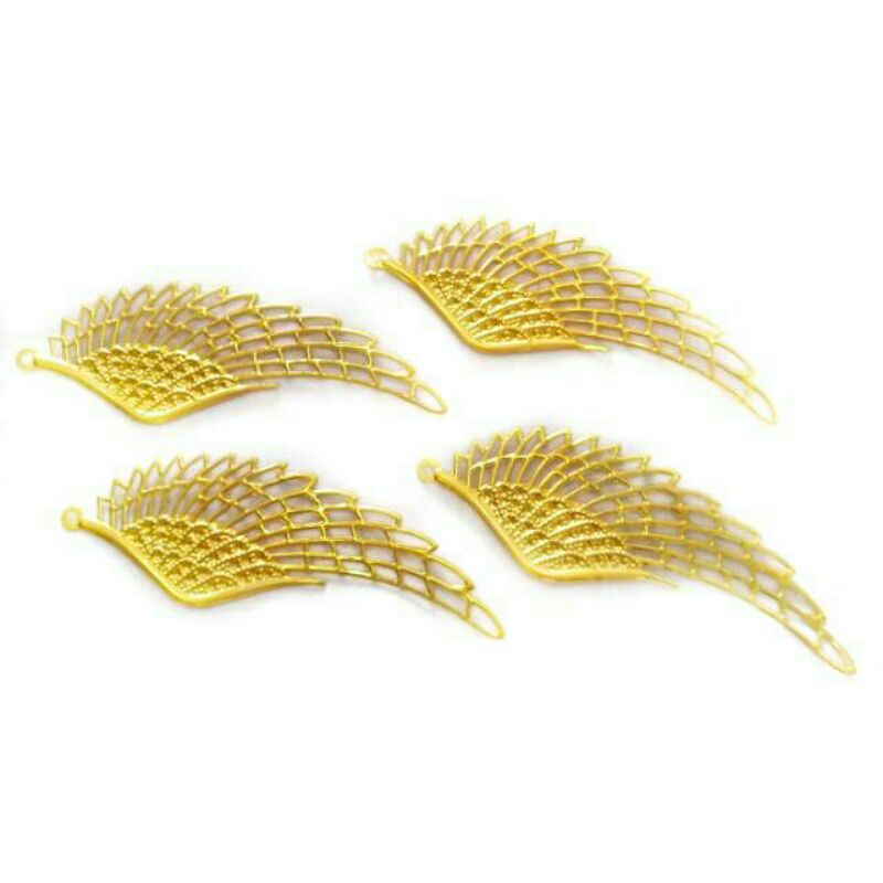 Ornamen Lempengan Sayap Gold Besar dan Kecil | Aksesoris Mahar | Lempeng Hiasan Mahar | Warna Emas